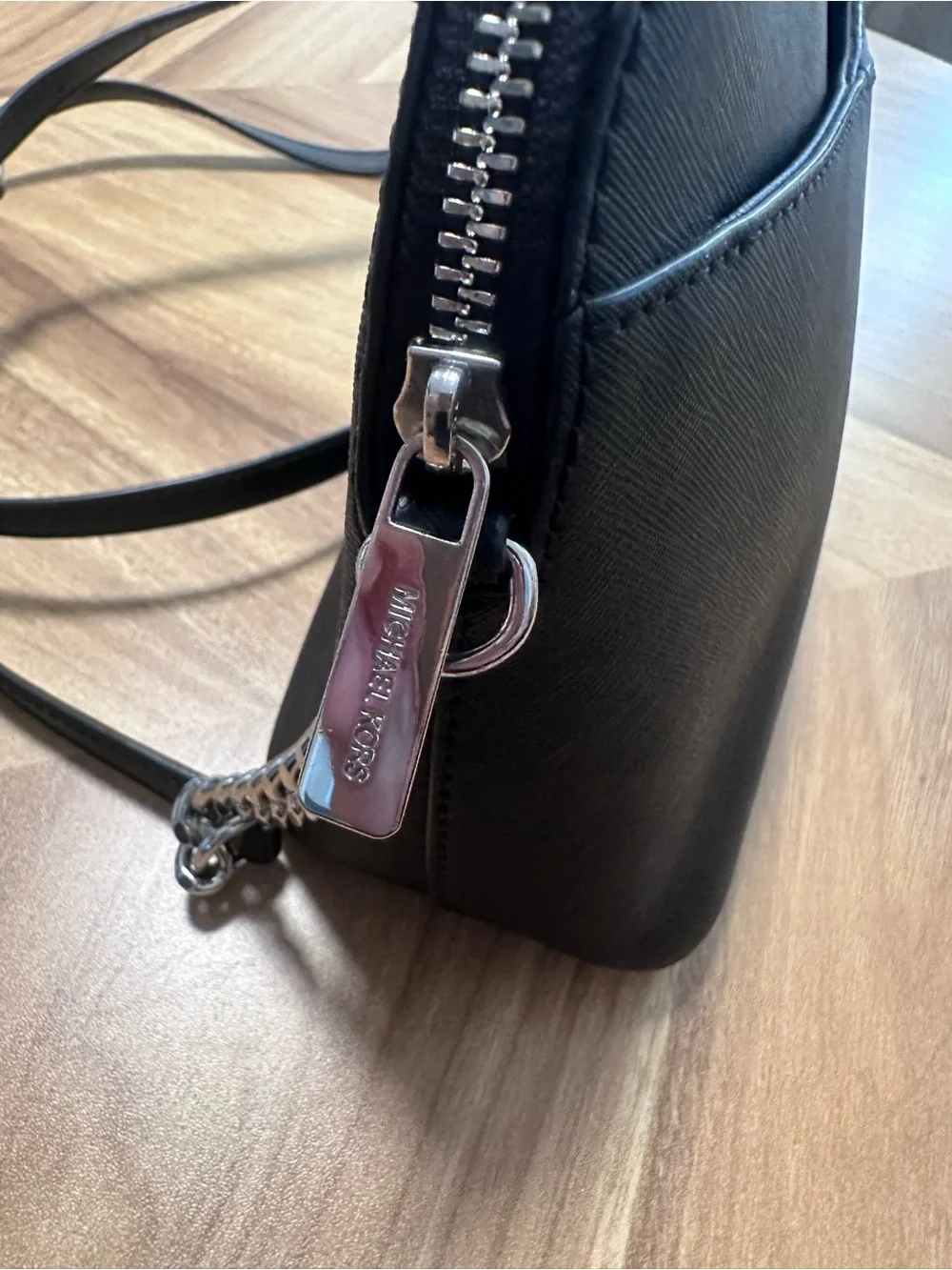 Michael Kors black Jet Set Travel medium dome crossbody purse